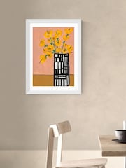 East End Prints White Black and White Vase Wall Art Print by Lucy Muss - Image 1 of 3