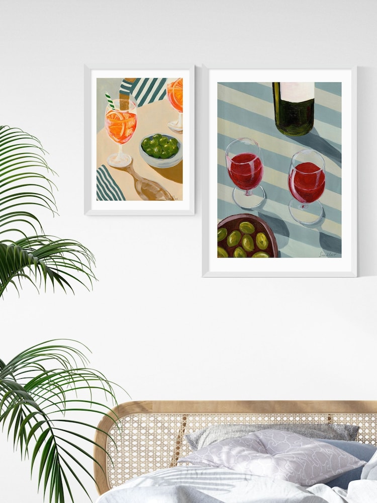East End Prints White Blue Wine Time Wall Art Print by Susie Miller - Image 3 of 3 East End Prints White Blue Wine Time Wall Art Print by Susie Miller - Image 3 of 3