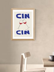 East End Prints Oak Cin Cin Wall Art Print by Stephie Cardona - Image 1 of 3