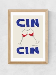 East End Prints Oak Cin Cin Wall Art Print by Stephie Cardona - Image 2 of 3