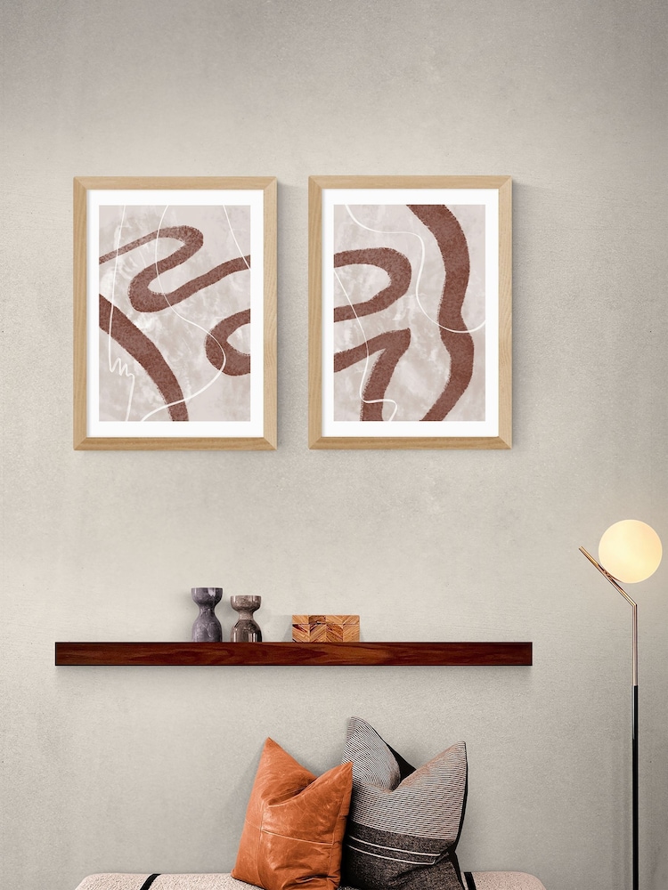 East End Prints Set of 2 Oak Abstract Fuzz Wall Art Prints by 1x Gallery - Image 1 of 2