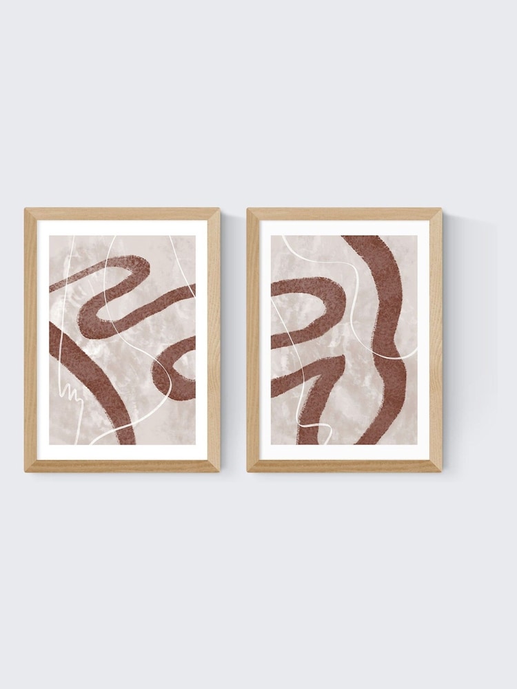 East End Prints Set of 2 Oak Abstract Fuzz Wall Art Prints by 1x Gallery - Image 2 of 2