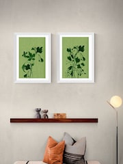 East End Prints Set of 2 White Terre Verte Wall Art Prints by Cartissi - Image 1 of 2