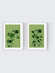 East End Prints Set of 2 White Terre Verte Wall Art Prints by Cartissi - Image 2 of 2