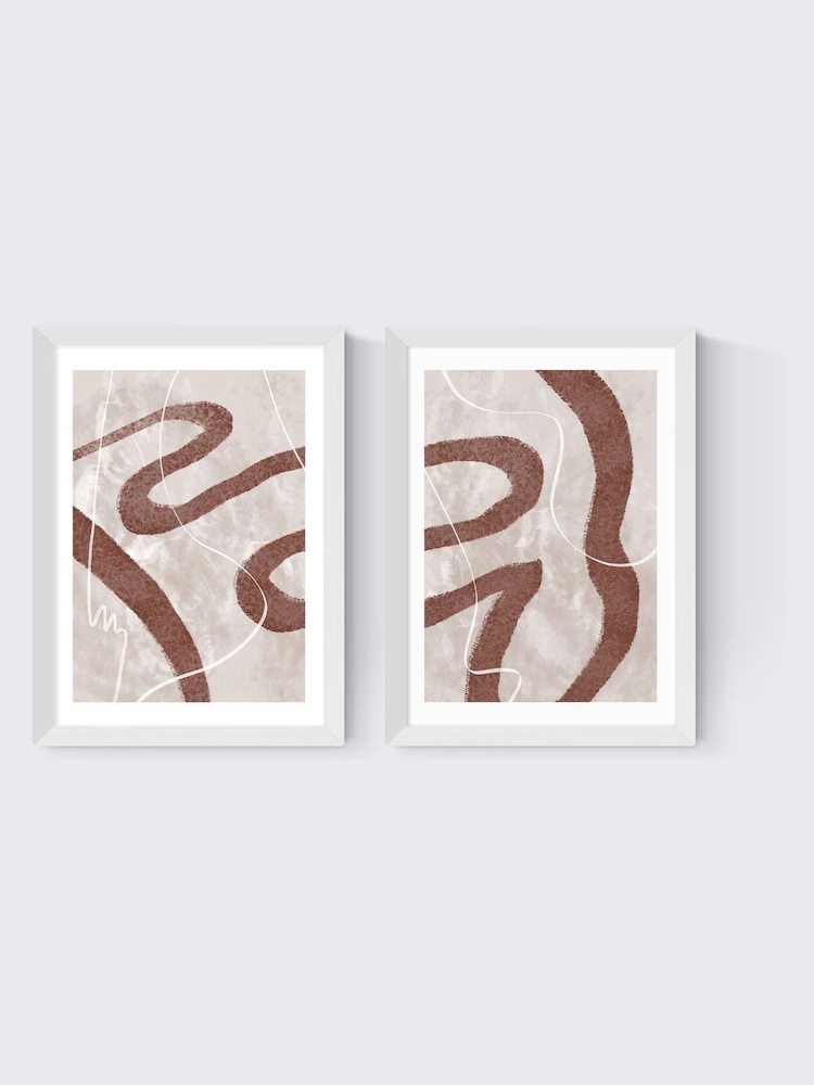 East End Prints Set of 2 White Abstract Fuzz Wall Art Prints by 1x Gallery - Image 2 of 2