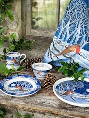 Emma Bridgewater Cream Midnight Robin Flat Serving Plate - Image 1 of 3