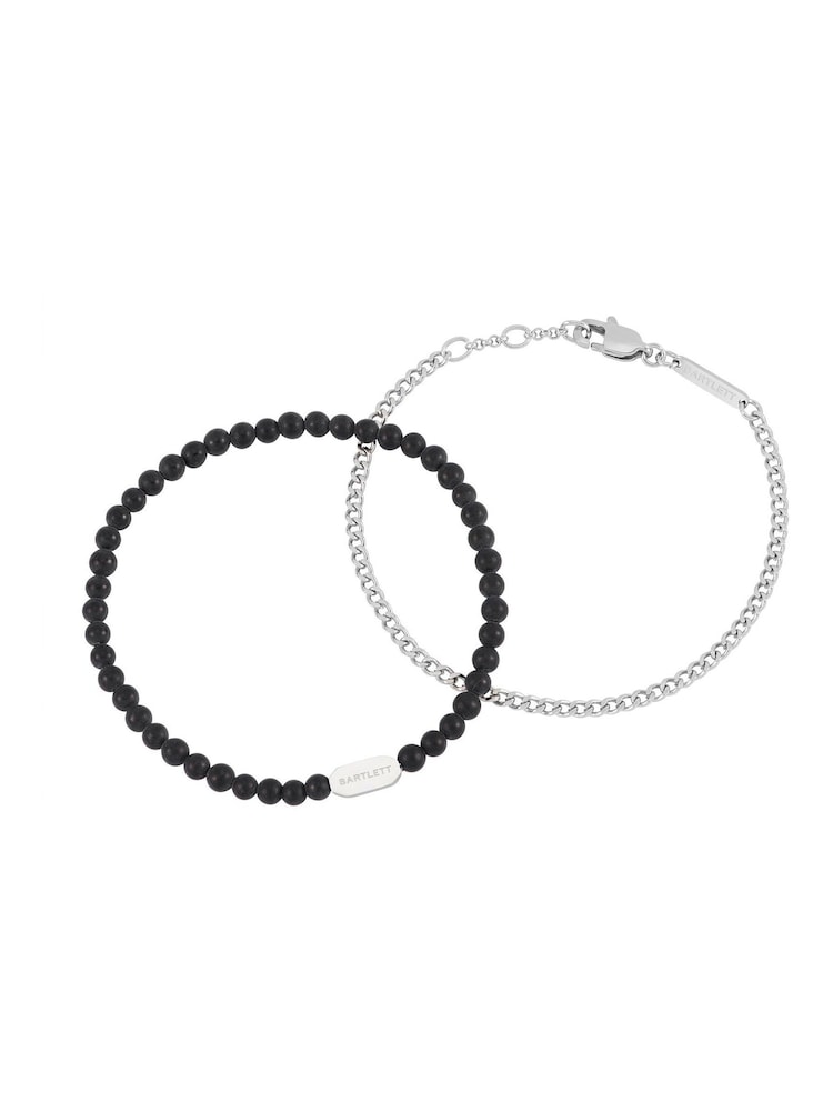 Bartlett Waterproof Matt Black Duo Bracelet Set - Image 1 of 3 Bartlett Waterproof Matt Black Duo Bracelet Set - Image 1 of 3