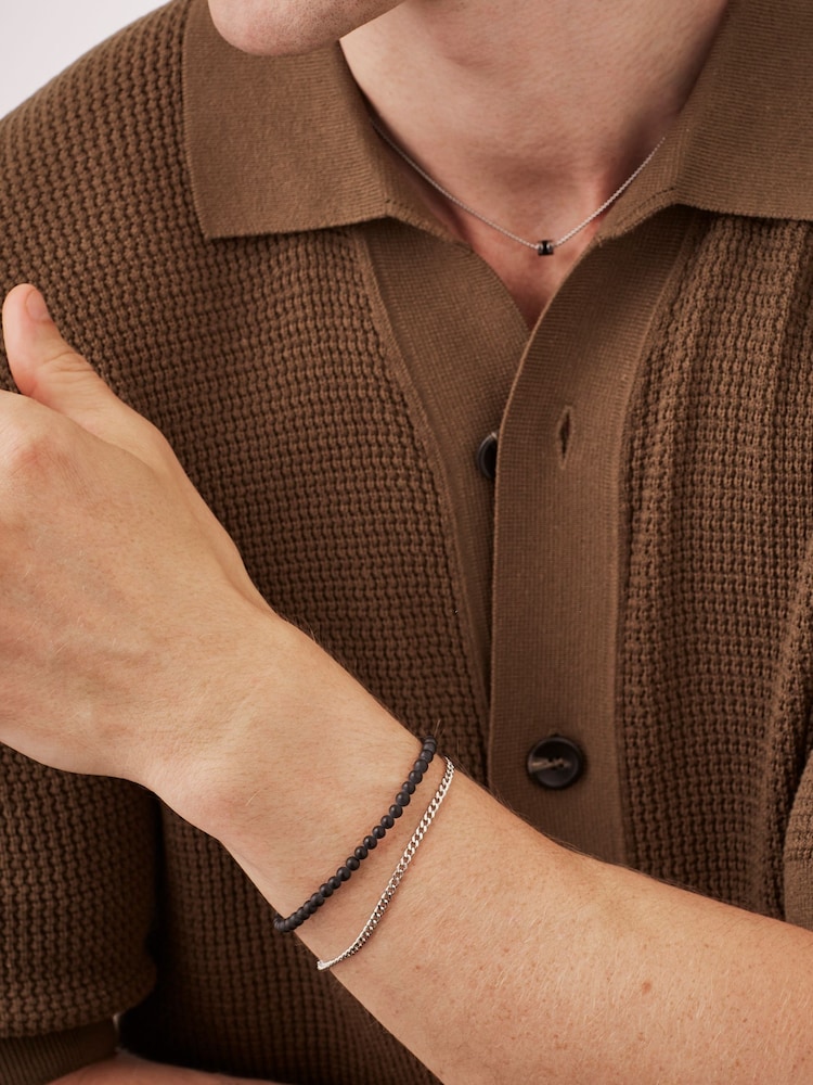 Bartlett Waterproof Matt Black Duo Bracelet Set - Image 2 of 3