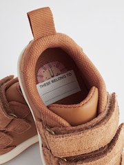 Tan Brown Standard Fit (F) Baby Touch Fastening Leather First Walker Shoes - Image 7 of 7