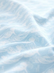 أزرق موجة هوكوساي - قميص بولو منقوش بكُم قصير وياقة بأزرار - Image 8 of 8