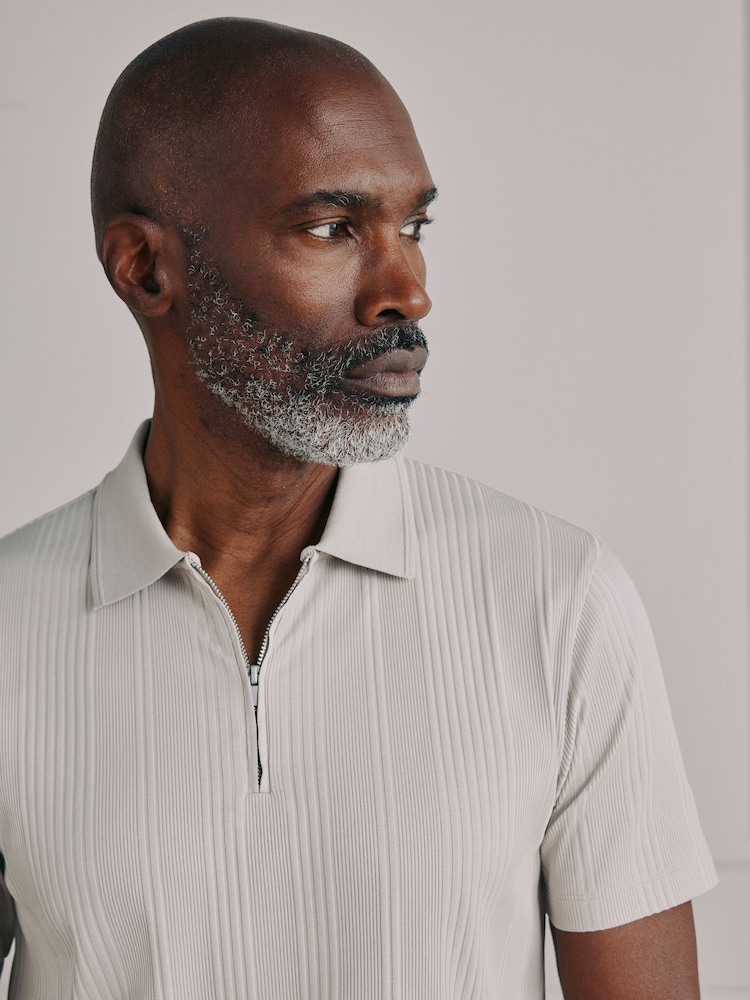 Neutral Signature Supima N.Premium Ribbed Polo Shirt - Image 1 of 6 Neutral Signature Supima N.Premium Ribbed Polo Shirt - Image 1 of 6