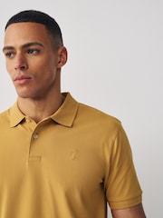 Mustard Yellow Regular Fit Short Sleeve Pique Polo Shirt - Image 4 of 7
