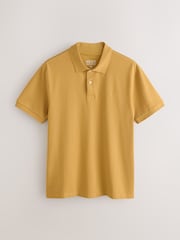 Mustard Yellow Regular Fit Short Sleeve Pique Polo Shirt - Image 5 of 7