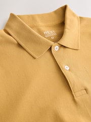 Mustard Yellow Regular Fit Short Sleeve Pique Polo Shirt - Image 6 of 7