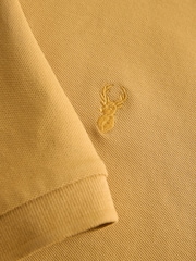 Mustard Yellow Regular Fit Short Sleeve Pique Polo Shirt - Image 7 of 7