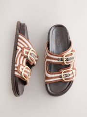 Chocolate Brown Crochet Forever Comfort® Footbed Sandals - Image 1 of 11
