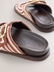 Chocolate Brown Crochet Forever Comfort® Footbed Sandals - Image 10 of 11