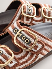 Chocolate Brown Crochet Forever Comfort® Footbed Sandals - Image 11 of 11