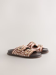 Chocolate Brown Crochet Forever Comfort® Footbed Sandals - Image 7 of 11