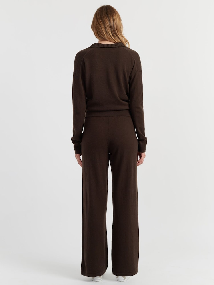 Chinti & Parker Wool Cashmere Wide Leg Track Joggers - Image 2 of 4