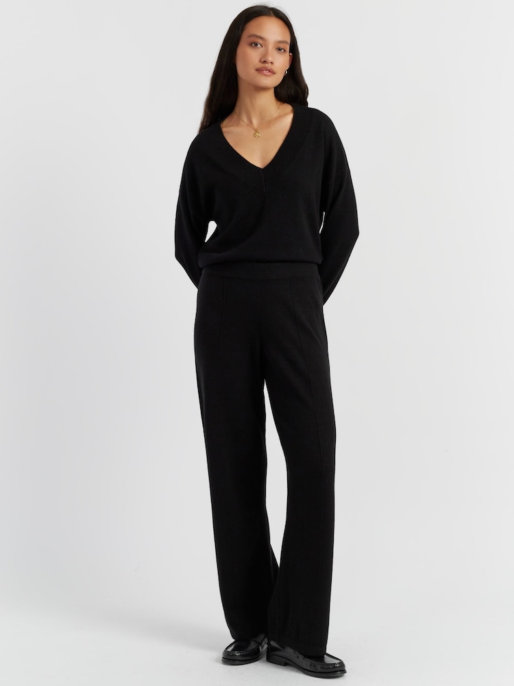 Chinti & Parker Wool Cashmere Wide Leg Track Joggers - Image 1 of 4