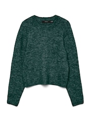 Dunkelgrün - Vero Moda Weicher, bequemer Strickpullover mit Rundhalsausschnitt - Bild 5 von 5
