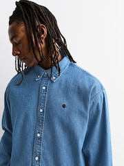Carhartt WIP Blue Lucas Denim Wash Shirt - Image 5 of 7