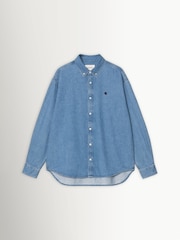 Carhartt WIP Blue Lucas Denim Wash Shirt - Image 6 of 7