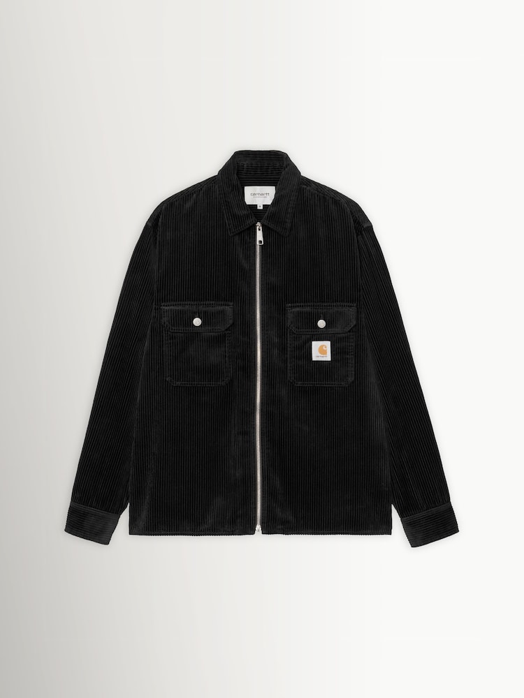 Carhartt WIP Black Reynold Corduroy Zip Shirt Jacket - Image 1 of 3 Carhartt WIP Black Reynold Corduroy Zip Shirt Jacket - Image 1 of 3