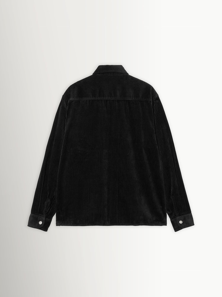 Carhartt WIP Black Reynold Corduroy Zip Shirt Jacket - Image 2 of 3 Carhartt WIP Black Reynold Corduroy Zip Shirt Jacket - Image 2 of 3