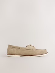 Neutral Boat Shoes with Leather Laces - Image 2 of 5