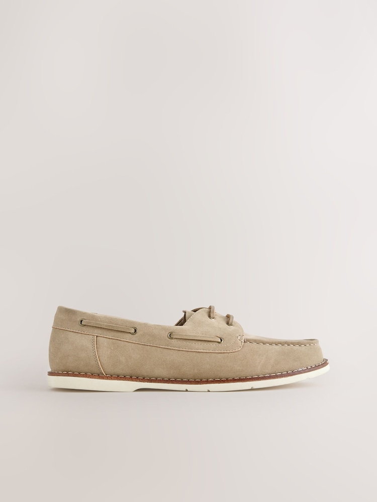 Neutral Boat Shoes with Leather Laces - Image 2 of 5