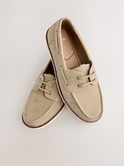 Neutral Boat Shoes with Leather Laces - Image 4 of 5