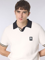 Pretty Green White Stratosphere Knit Polo Shirt - Image 3 of 4
