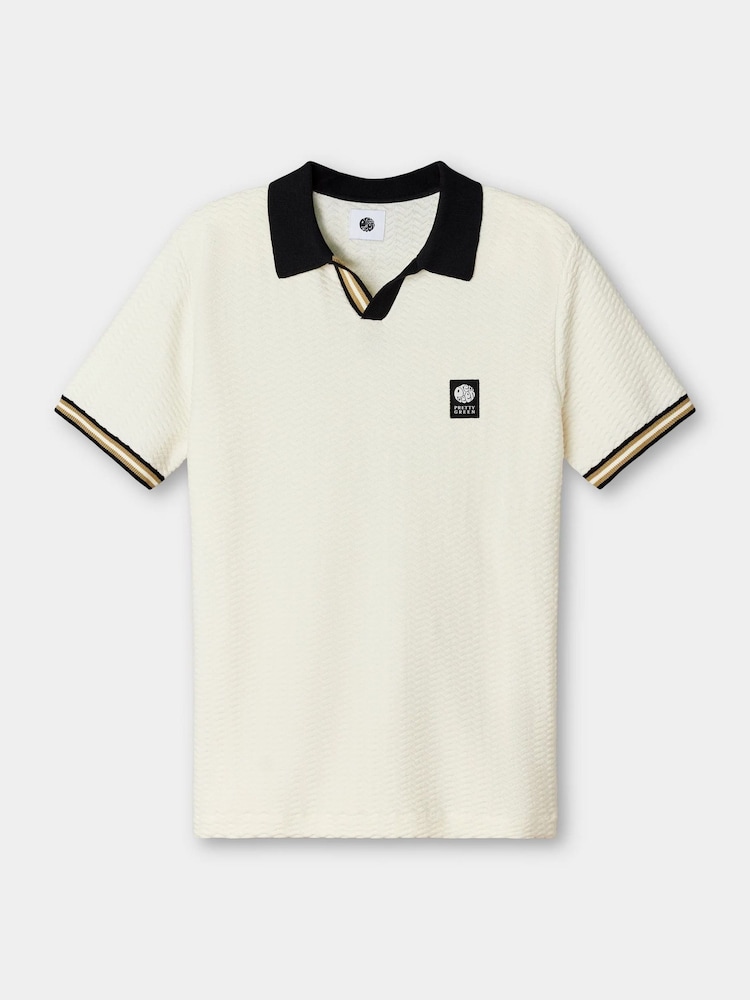 Pretty Green White Stratosphere Knit Polo Shirt - Image 4 of 4