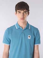 Pretty Green Blue Rayner Short Sleeve Polo Shirts - Image 3 of 4