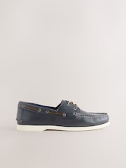 Navy Leather Boat Shoes - Image 2 of 5