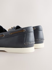 Navy Leather Boat Shoes - Image 4 of 5