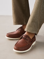 Hellbraun - N. Premium-Leder-Bootsschuhe - Bild 8 von 8