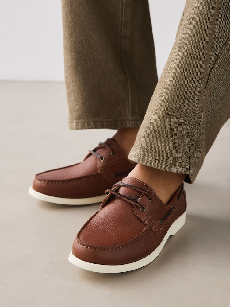 Hellbraun - N. Premium-Leder-Bootsschuhe - Bild 8 von 8