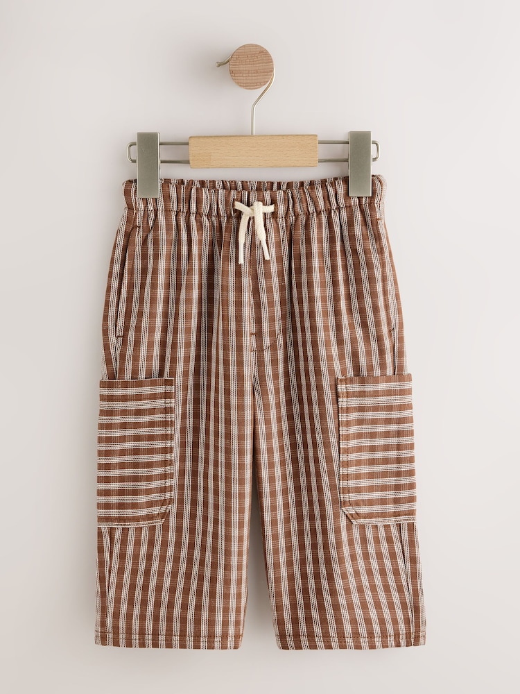 Rust Brown Print Side Pocket Wide Trousers (3mths-7yrs) - Image 1 of 4 Rust Brown Print Side Pocket Wide Trousers (3mths-7yrs) - Image 1 of 4