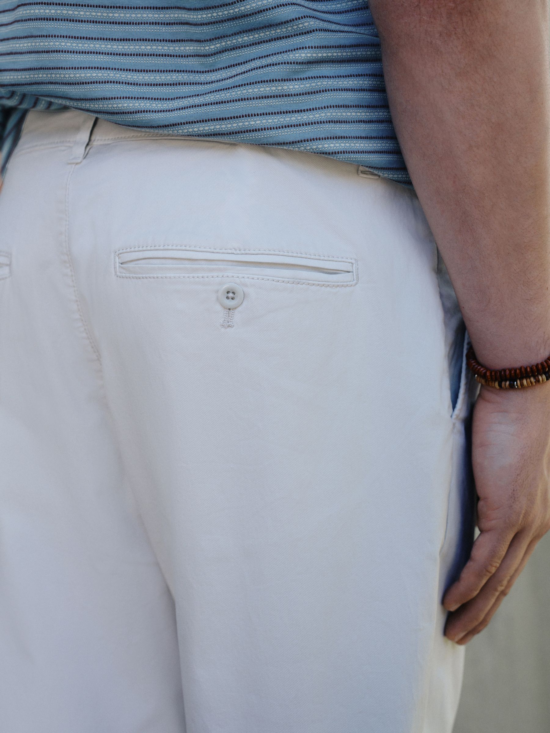 Buy Bone White Regular Tapered Fit Summerweight Twin Pleat Chino ...