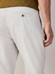 Bone White Regular Tapered Fit Summerweight Twin Pleat Chino Trousers - Image 6 of 12