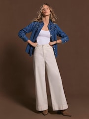 Mint Velvet Blue Bow Detail Denim Shirt - Image 4 of 7