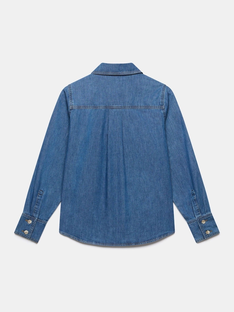 Mint Velvet Blue Bow Detail Denim Shirt - Image 7 of 7