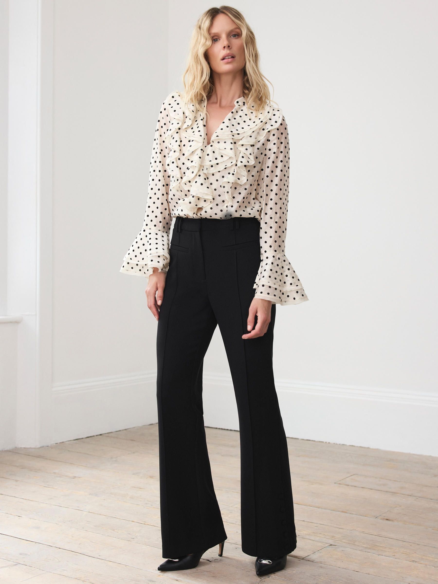 Buy Mint Velvet White Polka Dot Ruffle Blouse from Next USA