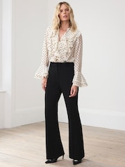Mint Velvet White Polka Dot Ruffle Blouse - Image 3 of 8