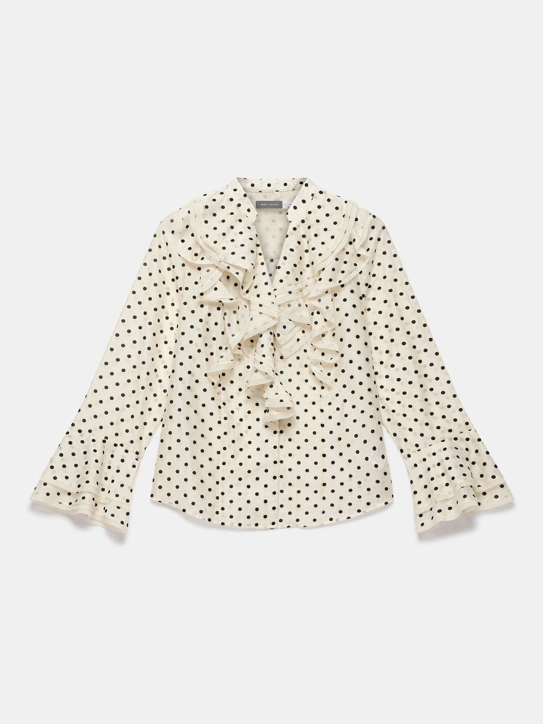 サ*チ様 完売品　2way Sleeve Dot Ruffle Blouse サ*チ様 完売品 2way Sleeve Dot Ruffle Blouse サ*チ様 完売