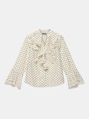 Mint Velvet White Polka Dot Ruffle Blouse - Image 7 of 8
