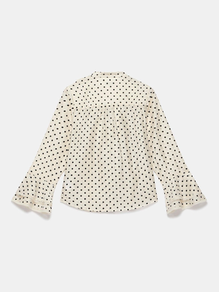 Mint Velvet White Polka Dot Ruffle Blouse - Image 8 of 8